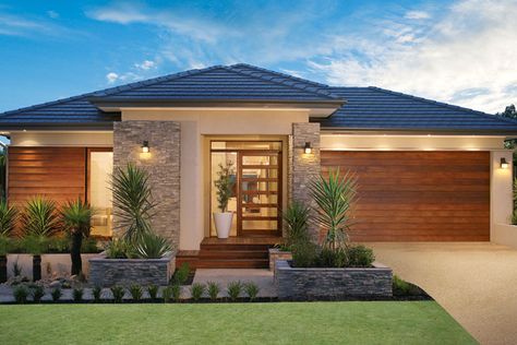 Home design gallery including facades, interior design ideas and more Luxury Modern House, Luxury Modern Homes, Bungalow House, Bungalow House Design, Design Exterior, House Landscape, Facade Architecture, Modern House Plans, House Architecture Design