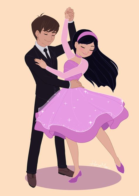 Disney Prom, Violet Parr, Disney Incredibles, Incredibles 2, Dance Poster, S Photo, Cartoon Girl Drawing, School Dance, Cute Couple Art