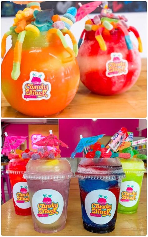 Candy Drinks Nonalcoholic, Candy Alcohol Drinks, Candy Shack, Texas Tea, Iced Drinks Recipes, Pretty Alcoholic Drinks, Candy Cocktails, Old Candy, Drink Shop