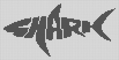 Shark Tapestry Crochet, Shark Alpha Pattern, Fish Alpha Pattern, Whale Pixel Art, Fish Knitting Pattern, Shark Pixel Art, Shark Cross Stitch Pattern, Shark Cross Stitch, Crochet Tapestries