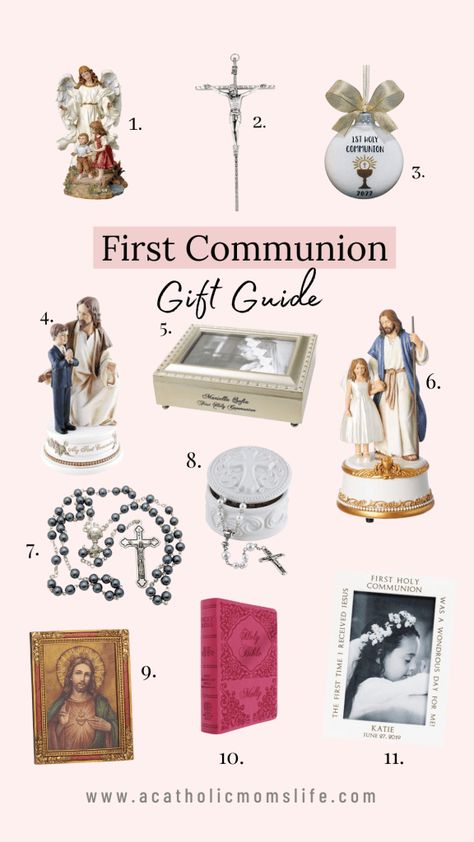 First Communion Gift Ideas Girl, Moms Life, Communion Party, First Communion Gifts, Communion Gifts, First Holy Communion, Catholic Gifts, Holy Communion, Holy Bible