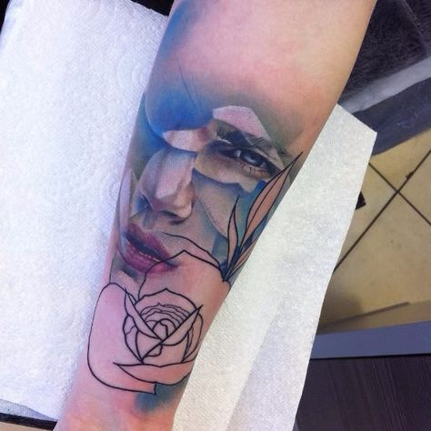 Beautiful tattoo by Freddie Albrighton #visualsampling #FreddieAlbrighton #realistic #linework #portrait Dali Tattoo, Neo Tattoo, Fresh Tattoo, Beautiful Tattoo, Professional Tattoo, Beautiful Tattoos, Tattoo Studio, Arm Tattoo, Body Art Tattoos