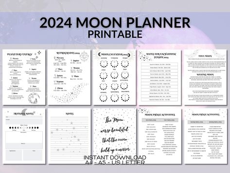 Moon Phases Activities, Astrology Planner, Moon Planner, Moon Date, Chart Astrology, Vision Book, Law Of Attraction Planner, Moon Journal, Solar Eclipses