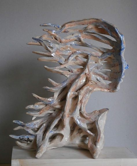 Pottery Abstract Ceramic Art, Large Ceramic Sculptures, Growth Sculpture, Intricate Clay Sculptures, Abstract Human Sculpture, Pottery Body Sculpture, Expressive Sculpture, Subtractive Clay Sculpture, Clay Bones Sculpture