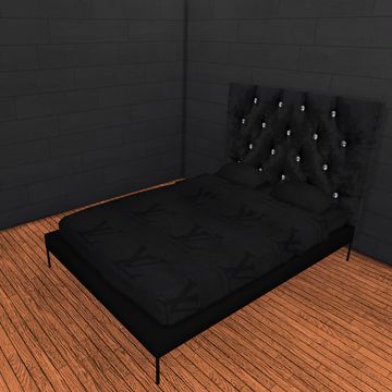 Sims 4 Cc Urban Furniture, Modern Bedroom Interior Design Ideas, Table Top Mirror, Crushed Velvet Bed, Urban Bedroom, Designer Beds, Sims 4 Beds, Black Bed Set, Bedroom Stuff