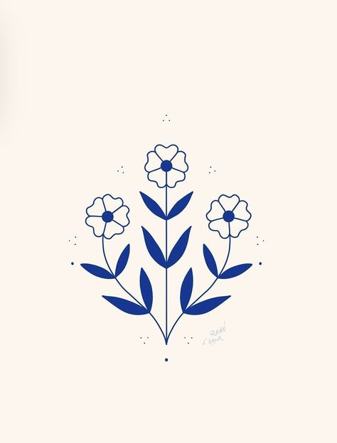 Symmetrical Flower Illustration, Ornamental Flowers Drawing, Symmetrical Flower Design, Scandinavian Tattoo For Women, Dutch Tattoo Ideas, Denmark Tattoo, Dutch Tattoo, Scandinavian Tattoo, Bottle Tattoo