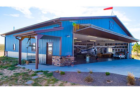 Parker, CO - Aircraft Hangar Building - Lester Buildings Project: 270103 Aircraft Hanger House, Airplane Hangar Design, Plane Hanger, Hanger Homes, Airplane Hanger House, Hangar House, Hangar Home, Hangar Homes, Aircraft Hanger