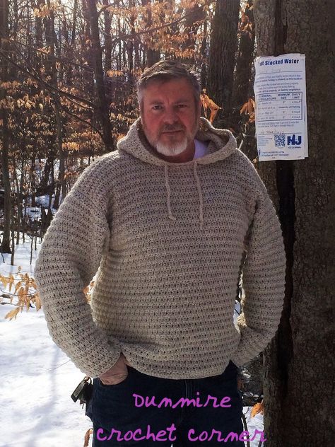 Crochet PDF Pattern For Mens Hooded Sweater Sizes Sm Med Lg | Etsy Crochet Sweater Pattern Women, Granny Square Sweater, Crochet Men, Crochet Hoodie, Patchwork Sweater, Boho Shirts, Sweater Crochet Pattern, Mens Hooded, Sweater Pattern