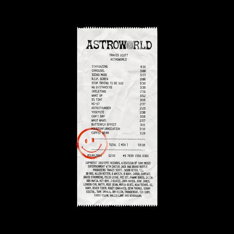 Astroworld Receipt, Receipt Graphic Design, Receipt Design Aesthetic, Receipts Aesthetic, Receipt Png, Receipt Aesthetic, Receipt Poster, Receipt Design, Cv Original