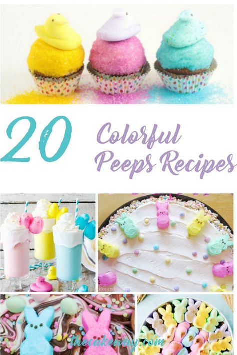 20 Sweet and Colorful Peeps Dessert Recipes for Easter. 20 Adorable Kid-Friendly Easter Peeps Recipes! These 20 bright, colorful, kid-friendly peeps recipes are just what you’re Easter dessert table is missing! Not only are they super cute, but they are also fun, vibrant, and easy to make With titles like Peeps Cupcakes, Bunny Peeps in a Blanket Brownies and Toasted Marshmallow Easter Peeps Milkshakes who wouldn’t be tempted to Peep these super cool and cute desserts. Dessert Recipes For Easter, Peeps Cupcakes, Peeps Dessert, Peeps Recipes, Recipes For Easter, Easter Dessert Table, Peeps Marshmallow, Peeps Cake, Easter Fun Food