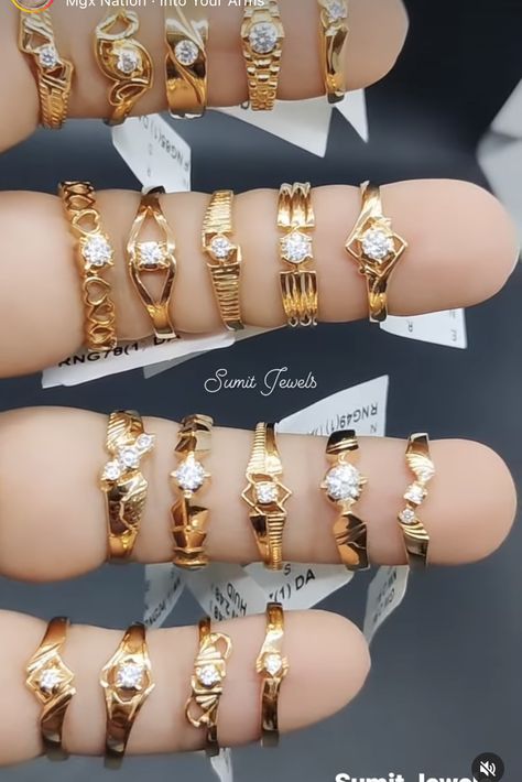 Gold Rings Jewelry Design, Gents Rings, Pretty Gold Necklaces, Diamond Finger Ring, Trendy Silver Jewelry, Fashion Jewelry Necklaces Gold, Couple Ring Design, Delicate Gold Jewelry, Gold Finger Rings