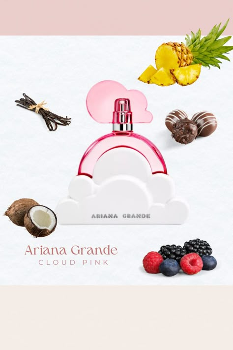 Ariana Grande cloud pink. Ariana Grande perfume. Ulta Beauty. Fragrance review. Fragrance lovers. Self care. Gift ideas 2023. New fragrances 2023. Cloud Pink Aesthetic, Ariana Grande Cloud Pink, Pink Ariana Grande, Ariana Grande Makeup, Ariana Grande Perfume, Cloud Pink, Sweet Like Candy, Fragrances Perfume Woman, Pink Perfume