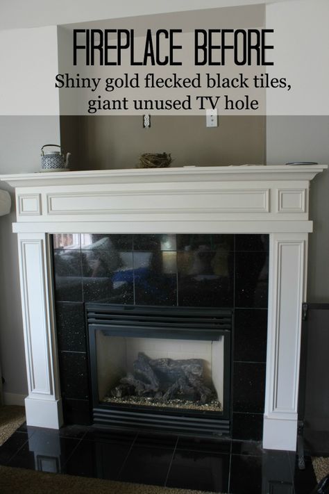 like a possible continuation of floor & fireplace tile above fireplace to frame flatscreen Fireplaces Makeover Modern, Above Fireplace Ideas, Tv Niche, Farmhouse Fireplace Mantels, Tv Nook, Above Fireplace, Country Fireplace, Tv Over Fireplace, Fireplace Redo