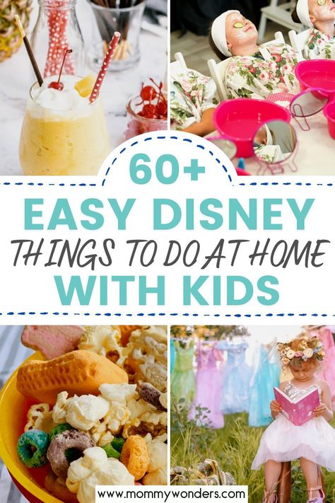 60+ Easy Disney Things to do at Home with Kids Stuff To Do At Home, Disney Copycat Recipes, Fun Stuff To Do At Home, Things To Do With Toddlers, Recipes Disney, Food Disney, Home Disney Movie, Disney Camping, Disney Activities