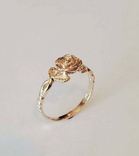 Silver rose ring