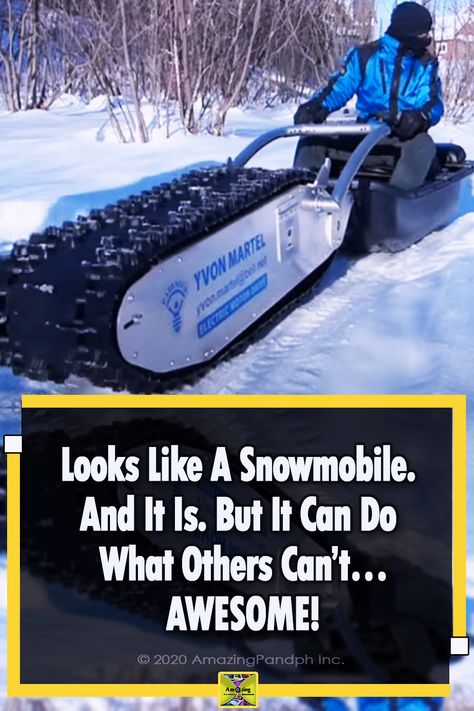 Snowmobile Lift, Snow Vehicles, Bike Technology, Cabin House, Cool Boats, Snow Removal, Snow Sports, Cool Inventions, Cabin Homes