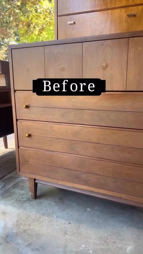 MCM tall dresser makeover🤍 It looks fresh and new! #furnitureflip #furnituremakeover #SanFranciscoFurniture #refinishedfurniture | Jina Lee | Jina Lee · Original audio Tall Dresser Makeover, Mcm Dresser Makeover, Mcm Dresser, Furniture Fix, Tall Dresser, Dresser Makeover, Flipping Furniture, Refinishing Furniture, Hutch