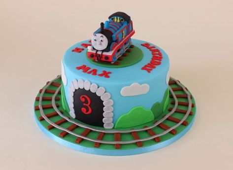 Boys Birthday Cake Ideas, Thomas Train Birthday Cake, Digger Birthday Cake, Thomas Birthday Cakes, Thomas The Tank Engine Cake, Thomas Train Birthday, Thomas The Train Birthday, Thomas Birthday Parties, Thomas Train Cake