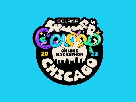 Solana badges by Benjamin Oberemok for unfold on Dribbble Hackathon Logo, Party Branding, Ui Design Principles, Amazing Websites, Kids Logo Design, Ticket Design, Event Poster Design, Event Logo, Graphic Design Fonts