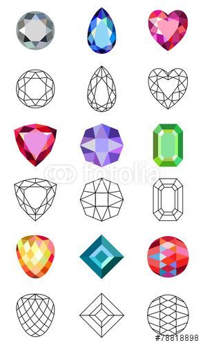 Crystal Gem Tattoo, How To Draw Gemstones, How To Draw Gems, Cristal Drawing, Drawing Gemstones, Gemstones Drawing, Draw Gemstones, Painting Gems, Painting Gemstones