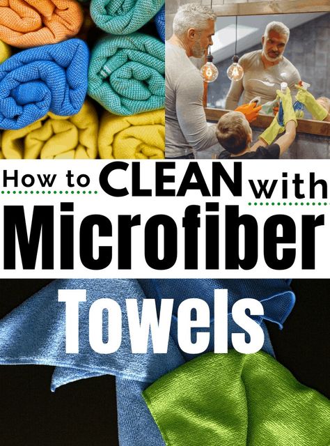 How to Use Microfiber Cloths for Cleaning Dishes, Bathrooms, Mirrors and More - natural, eco-friendly and tested by real (busy) families. Also, learn how to wash your microfiber cloths correctly to extend their life. #naturalcleaning Cleaning Mixtures, Laundry Recipe, Bathrooms Mirrors, Green Cleaning Products, Diy Cleaning Products Recipes, Natural Cleaning Recipes, Toxic Cleaning Products, Homemade Laundry, Oven Cleaner