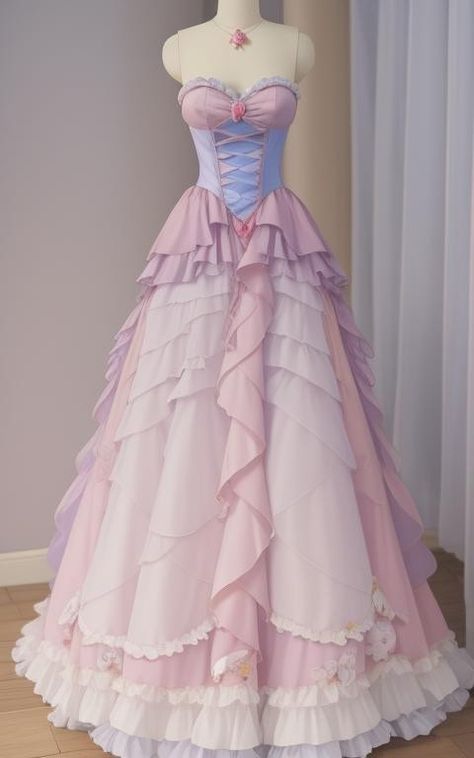 Flowy Pastel Dress, Sugar Plum Fairy Outfit, Barbie Inspired Dress, Fairy Dresses, Cute Dress Outfits, Fantasy Dresses, Prom Dress Inspiration, Fantasy Gowns, Fairytale Dress