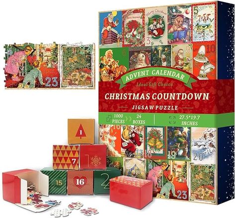 Amazon.com: Advent Calendar 2023 Puzzles for Adults 1000 Pieces, PICKFORU Christmas Puzzle Countdown Calendar 24 Days, Xmas Jigsaw Puzzle as Gift : Toys & Games Calendar Vintage, Difficult Puzzles, Christmas Jigsaw Puzzles, Holiday Puzzle, Family Puzzles, Puzzles For Adults, Christmas Puzzle, Puzzle Jigsaw, Calendar 2023