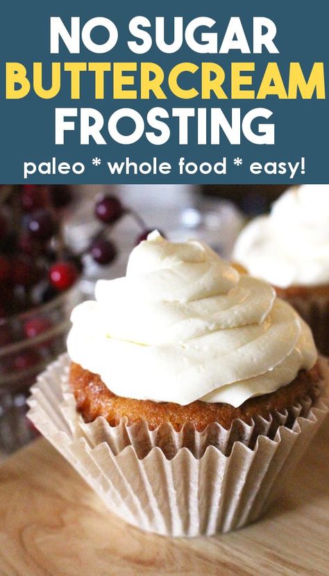 Try this easy to make paleo buttercream recipe for your GAPS and paleo cupcakes! Holds shape perfectly and only uses honey for the sweetener! You can also make it with maple syrup instead, or even stevia! Try it today! #recipes #fromScratchRecipes #Paleo #GAPS #keto Healthy Frosting Recipe Clean Eating, Clean Frosting Recipe, Stevia Frosting Recipes, Stevia Frosting, Healthy Icing Recipe, Paleo Icing, Paleo Frosting Recipe, Paleo Frosting, Paleo Cupcakes