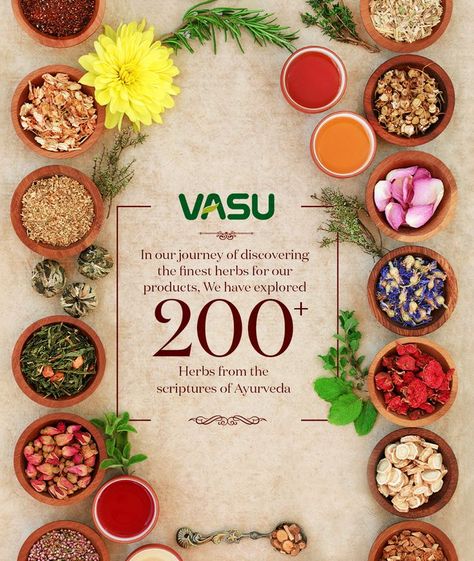 In our journey of discovering the finest herbs for our products, We have explored 200+ Herbs from the scriptures of Ayurveda. #Skincare #VasuHealthcare #GoNatural #CaringSince1980 Ayurvedic Products Creative Ads, Ayurvedic Cosmetics, Herbal Coffee, Diy Laundry Detergent, Smoothie Bowl Healthy, Diy Snacks, Ayurvedic Remedies, Homemade Cleaning Solutions, Ayurvedic Herbs