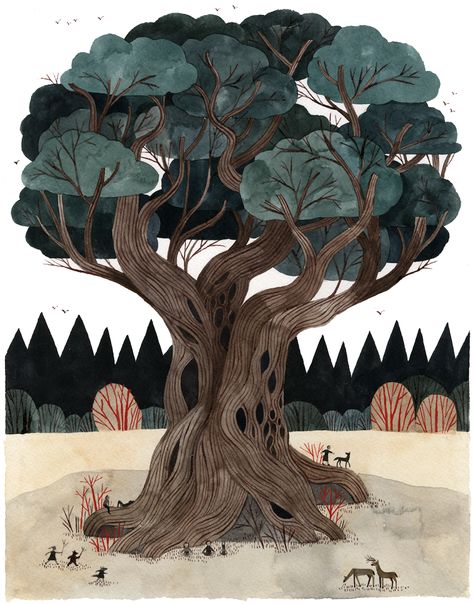 Carson Ellis Carson Ellis, 숲 사진, Illustration Tree, Tree Illustration, Art Et Illustration, Art And Illustration, Illustrations And Posters, Childrens Illustrations, Pics Art