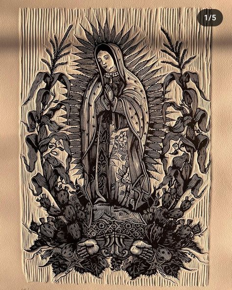 Tonantzin Tattoo, Americana Tattoo, Aztec Symbols, Aztec Tattoo Designs, Virgin Of Guadalupe, Aztec Tattoo, Illumination Art, Aztec Art, Black Ink Tattoos