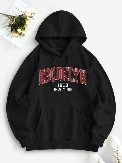 Brooklyn Hoodie, Fall Snow, Letter Decoration, Fashion Sweaters, Lined Hoodie, Womenswear Fashion, Hooded Sweatshirt Men, Cute Sweatshirts, Style Hoodie