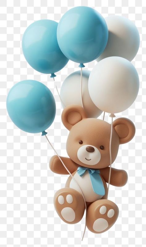 Bear And Balloons, Teddy Bear With Balloons, Ballon Birthday, Aesthetic Pngs, Png Bear, Bear With Balloons, Wedding Invitation Posters, Teddy Bear Png, Png Elements