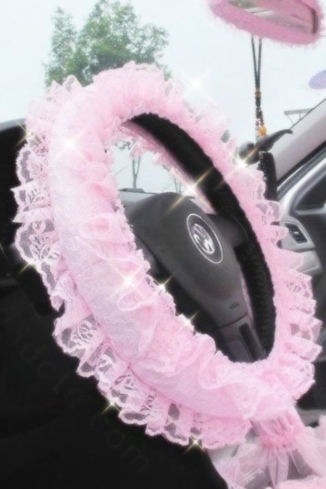 Cars Cute, Pink Car Interior, Pink Car Seat Covers, Car Pink, Princess Car, Pink Cars, Hello Kitty Car, Girly Car Accessories, Car Deco