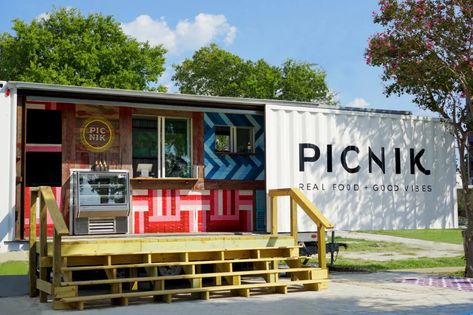 Montrose Houston, Food Truck Park, Latin American Restaurant, Houston Restaurants, Food Park, Austin Food, Food Concept, Outdoor Food, Outdoor Restaurant