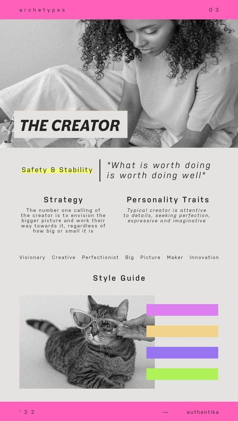 The creator is one of my absolutely favourite archetypes, authentic little guys!🙂 #personalbranding #branding #brandarchetypes Creator Archetype Color Palette, The Creator Archetype, Creator Brand Archetype, Creator Archetype, Vitamin Brands, Business Branding Design, Personality Psychology, Brand Archetypes, High Vibrational