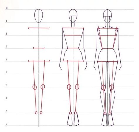 Female Fashion Figure Illustration, Fashion Design Drawings Tutorials, Fashion Sketch Tutorial, How To Draw A Body For Fashion Design, Fashion Sketches Tutorial, How To Draw A Model Fashion Sketches, Drawing Tutorial Body Female, How To Draw Fashion Figures, Manican Art