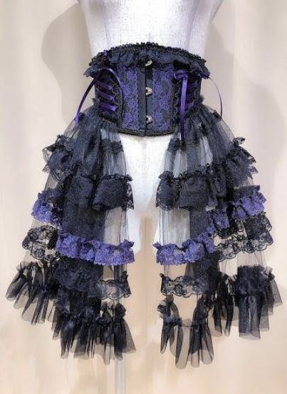 Vintage Purple Outfit, Fischl Aesthetic, Wonderland Inspired Outfits, Magical Girl Outfit, Purple Goth, Steampunk Goth, Purple Gothic, Purple Corset, Corset Black