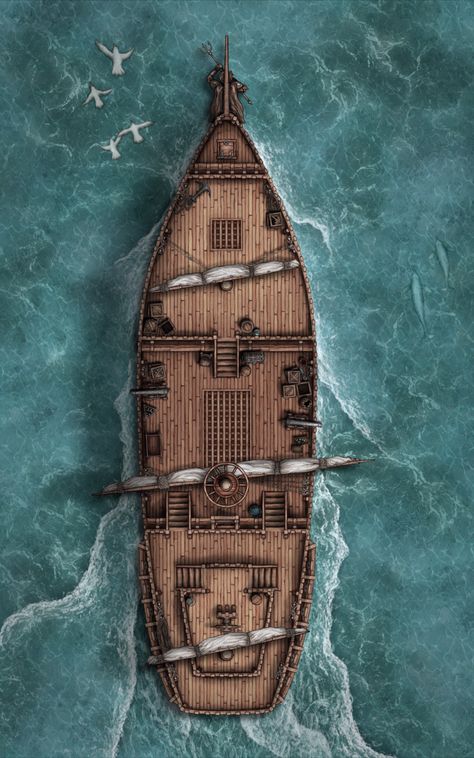 Free Patreon battlemap for DnD and TTRPG games and campaigns. 5e Ship Battlemap, D&d Boat Map, Dnd Boat Battle Map, Dnd Pirate Ship Battle Map, Pirate Ship Dnd Map, Dnd Ship Art, Ship Battlemap Dnd, Dnd Boat Map, Dnd Water Map