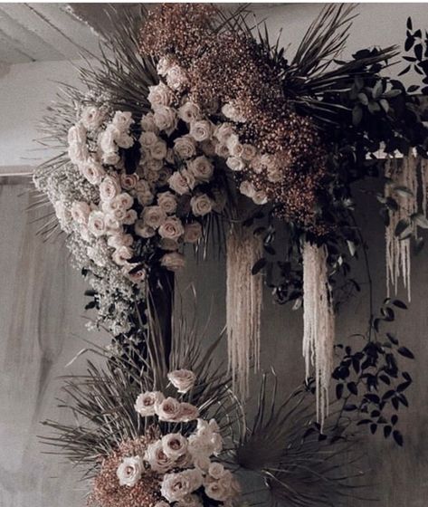 Romantic Reception, Wedding Reception Flowers, Wedding Backdrop Decorations, Flower Installation, Galia Lahav, Reception Flowers, Floral Arch, Dried Floral, Wedding Flower Arrangements