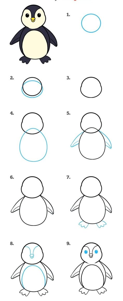 How to Draw a Penguin in a Few Easy Steps 
Easy Drawing Guides
drawing
art tutorial
people drawing
anime drawing
fan art drawing
drawing techniques
art education
home school
nursing Pinguin Drawing Easy, Penguin Drawing Easy, Draw A Penguin, Easy Steps To Draw, Penguin Sketch, Steps To Draw, Easy Christmas Drawings, Easy Drawing Guides, Penguin Cartoon