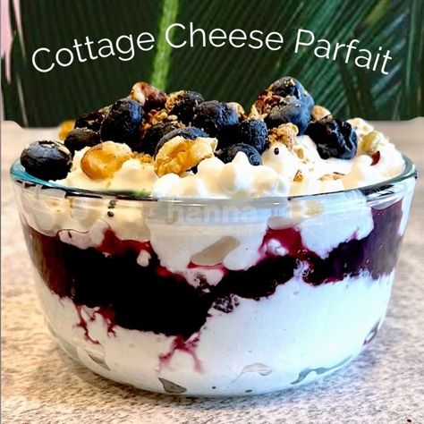 Hanna (@ww.new.personal.plan.recipes) posted on Instagram: “COTTAGE CHEESE PARFAIT I think there are only 2 opinions on cottage cheese…love it….hate it. I’m in the love cottage cheese camp and it’s…” • Mar 27, 2022 at 4:15am UTC Cottage Cheese Parfait, Blondie Dessert, Cottage Cheese Recipes Healthy, Cheese Recipes Homemade, Cottage Cheese Dips, Healthy High Protein Snacks, Breakfast Bowls Recipe, Cottage Cheese Snack, Grape Jam