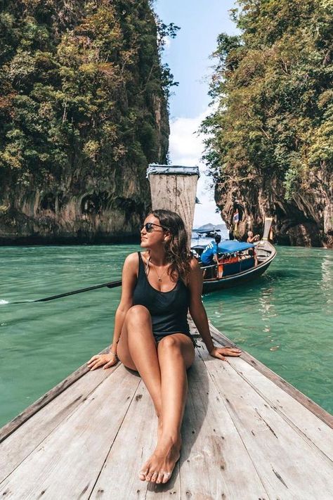 Aesthetic picture of Koh Hong, Krabi. Discover more photos of Sofía Pozuelo with On The Road Again Krabi Outfit, Influencer Travel, Thai Travel, Travel Influencer, Thailand Adventure, Thailand Photos, Koh Chang, Summer Holiday Outfits, Krabi Thailand