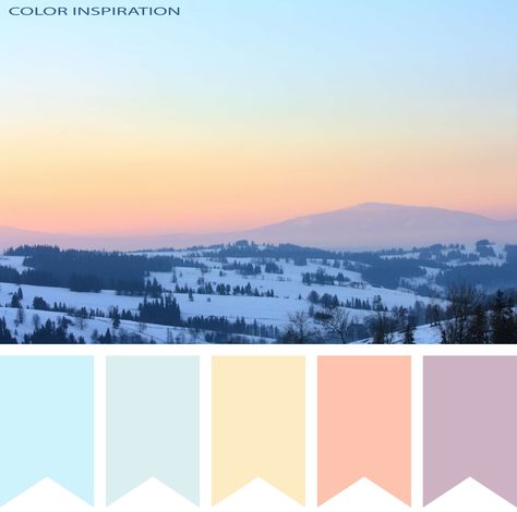 Winter Sky - Color Palette inspiration for creative projects :) Preschool Reception, Snow Pallette, Dusk Sky Color Palette, Sky Gradient Color Palette, Morning Sky Color Palette, Dreamy Sky Color Palette, Color Palette Inspiration, Twilight Sky, Cool Color Palette