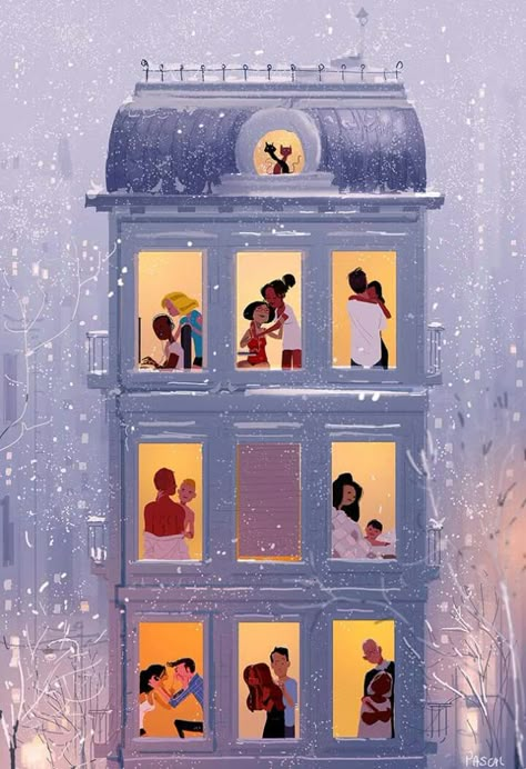 Pascal Campion, Open Art, Art And Illustration, Cute Illustration, The Window, New Yorker, Love Art, At Night, Digital Illustration