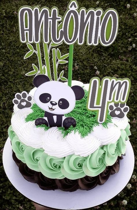 Panda Cake Designs Birthday, Bolo Do Panda, Panda Cake Ideas, Panda Cake Design, Panda Birthday Cake, Bolo Panda, Panda Cake, Boy Cakes, Panda Birthday