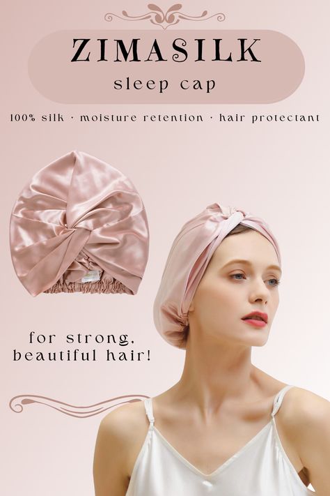 High-quality, natural silk sleeping cap that comes in all colors for all women! If you want to retain hair strength, softness, and grow your hair, you need to have this in your night routine! Click on the link to learn more and buy one for yourself! #haircare #healthyhair #hair tips #womenhaircare #hairinspo *this is an affiliate link that I get paid from your purchase! Silk Hair Cap, Silk Bonnet Sleep, Hair Care Natural, Silk Sleep Cap, Scalp Brush, Sleeping Cap, Scalp Brushing, Silk Scarf Hair, Hair Bonnet