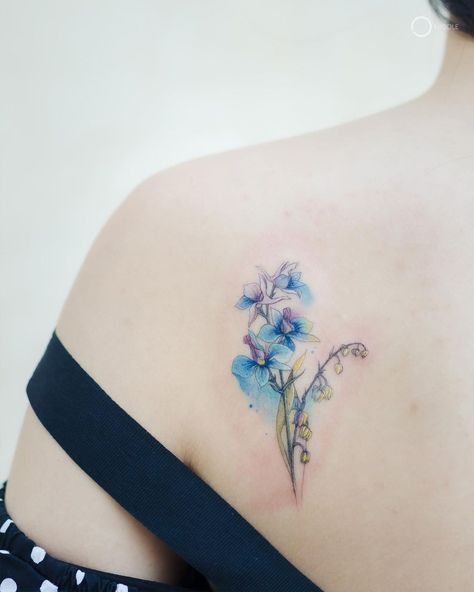 49 Birth Flower Tattoos That Celebrate Each Month of the Year | 49 Birth Flower Tattoos Move over astrology tattoos, birth flower tattoos are blooming with possibility! Entertainment Larkspur Tattoo, Carnation Tattoo, September Birth Flower, November Birth Flower, Larkspur Flower, January Birth Flowers, Astrology Tattoo, Rose Sleeve, April Birth Flower