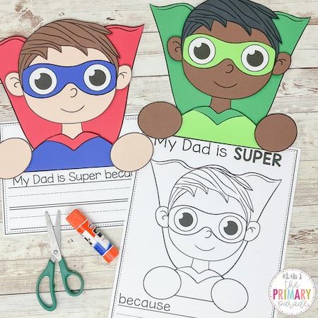 Create an easy fathers day craft for kids of a super hero. This super dad craft comes with a coloring page, fathers day writing pages, and a cut and paste fathers day craft of super heroes Fathers Day Craft, Surprise Ideas, Dad Crafts, Easy Fathers Day Craft, Father's Day Activities, Activities For Students, Kids Pop, Cute Themes, School Things