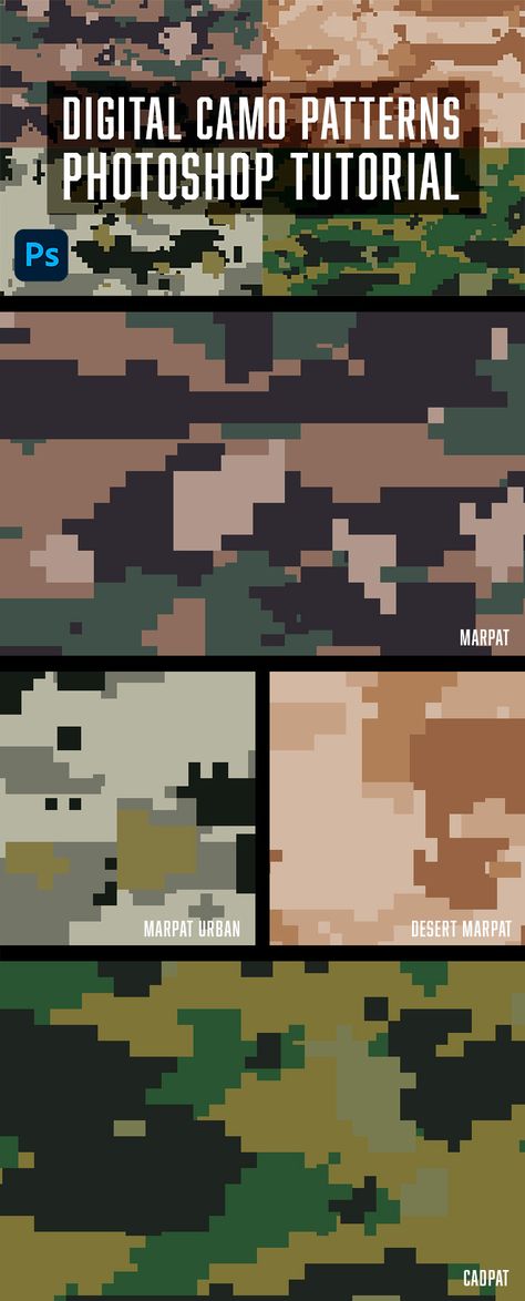 Video Tutorial: How to Make Digital Camo Patterns in Photoshop Marpat Camo, Digital Camo Pattern, Photoshop Video Tutorials, Photoshop Filters, Photoshop Video, Camo Patterns, Church Graphic Design, Military Camouflage, Digital Camo